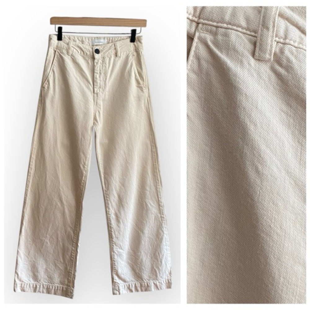 High-Rise Wide Leg Jeans in Cream